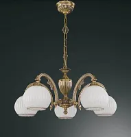 Люстра подвесная  L 8700/5 Reccagni Angelo белая на 5 ламп, основание античное бронза в стиле классический 