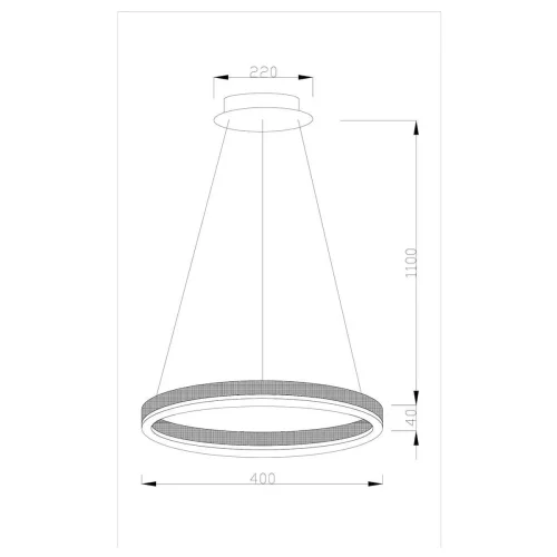 Светильник подвесной LED Bona V1751-PL Moderli белый 1 лампа, основание чёрное в стиле хай-тек кольца фото 2