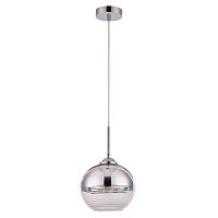 Светильник подвесной Wave A7761SP-1CC Arte Lamp хром прозрачный 1 лампа, основание хром в стиле современный шар