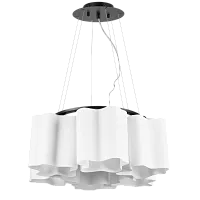 Люстра подвесная Nubi 802167 Lightstar белая на 6 ламп, основание чёрное в стиле арт-деко модерн 