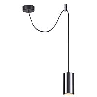 Светильник подвесной Lucas 3897/1 Odeon Light хром 1 лампа, основание чёрное в стиле современный хай-тек 