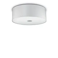 Люстра потолочная WOODY PL5 BIANCO Ideal Lux белая на 5 ламп, основание хром в стиле современный 