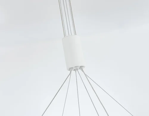 Люстра подвесная LED FL5884 Ambrella light белая на 1 лампа, основание белое в стиле современный хай-тек кольца фото 8
