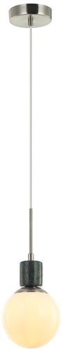 Светильник подвесной Sharo 2150/11/01P Stilfort белый 1 лампа, основание никель в стиле современный шар