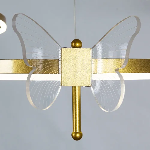 Люстра подвесная LED Darcy A2187LM-3GO Arte Lamp золотая на 1 лампа, основание золотое в стиле современный кольца бабочки фото 3
