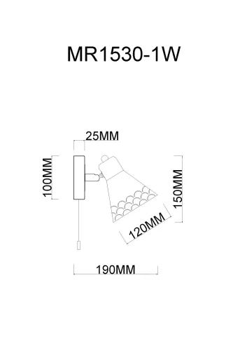 Бра с выключателем Chilly MR1530-1W MyFar чёрный на 1 лампа, основание чёрное в стиле современный  фото 6