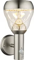 Настенный светильник LED 32250S Globo уличный IP44 матовый никель 1 лампа, плафон прозрачный в стиле современный LED