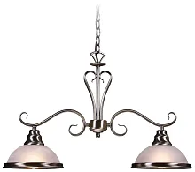 Люстра подвесная  357-503-02 Velante белая на 2 лампы, основание бронзовое в стиле классический 