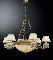 Люстра подвесная  L 6520/6+4 Reccagni Angelo жёлтая белая на 10 ламп, основание золотое в стиле классический 