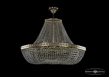 Люстра потолочная хрустальная 19283/H1/90IV G Bohemia Ivele Crystal прозрачная на 16 ламп, основание золотое в стиле классика sp