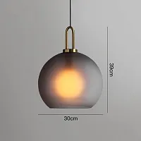 Светильник подвесной GAUSS 30 шар серый 140727-26 ImperiumLoft серый 1 лампа, основание латунь в стиле современный 