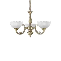 Люстра подвесная  L 3620/3 Reccagni Angelo белая на 5 ламп, основание античное бронза в стиле классический 