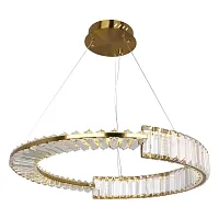 Люстра подвесная LED Kent LSP-7122 Lussole прозрачная на 1 лампа, основание бронзовое в стиле современный кольца