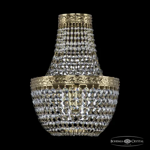 Бра 19051B/H1/20IV G Bohemia Ivele Crystal прозрачный на 2 лампы, основание золотое в стиле классический sp