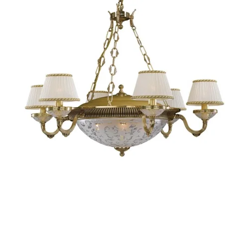 Люстра подвесная  L 6502/6+4 Reccagni Angelo белая на 10 ламп, основание золотое в стиле классический  фото 3