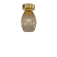 Светильник накладной PL 10033/1 Reccagni Angelo янтарный 1 лампа, основание матовое золото в стиле современный классический круглый