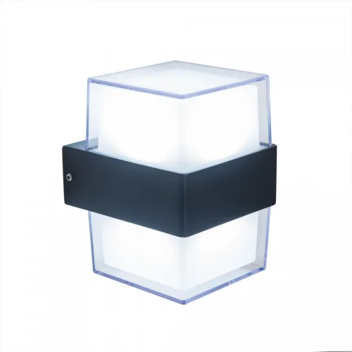 Настенный светильник LED CLU0009K Citilux уличный IP54 чёрный 2 лампы, плафон белый прозрачный в стиле современный LED