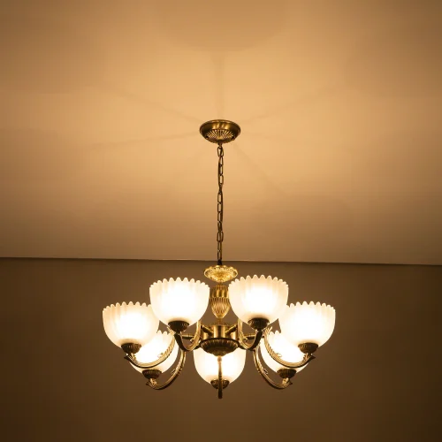 Люстра подвесная Севилья CL414173 Citilux белая на 7 ламп, основание бронзовое в стиле классический  фото 4