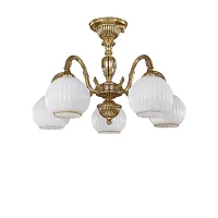 Люстра потолочная  PL 9320/5 Reccagni Angelo белая на 5 ламп, основание золотое в стиле классический 