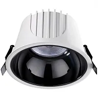 Светильник точечный LED Knof 358703 Novotech чёрный белый 1 лампа, основание белое в стиле современный 