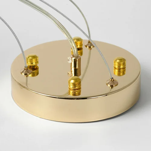 Люстра подвесная Duval LSP-8857 Lussole прозрачная на 6 ламп, основание золотое в стиле современный  фото 5