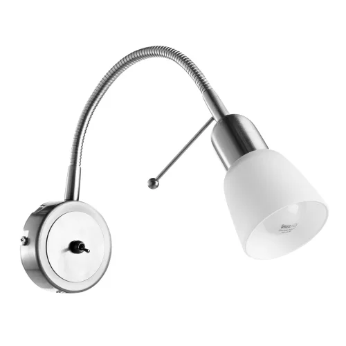 Бра c выключателем  LETTURA A7009AP-1SS Arte Lamp белый на 1 лампа, основание матовое серебро в стиле современный гибкая ножка