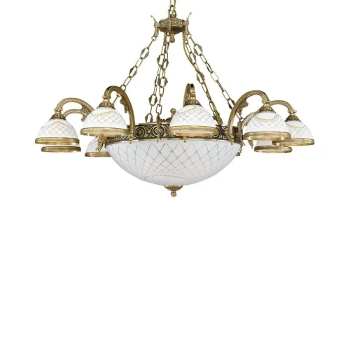 Люстра подвесная  L 7002/10+4 Reccagni Angelo белая на 14 ламп, основание античное бронза в стиле классический  фото 3