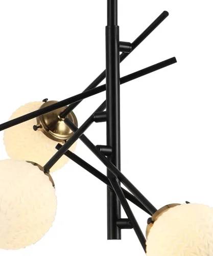 Люстра на штанге Sinus 2140/01/06P Stilfort белая на 6 ламп, основание чёрное в стиле современный шар фото 4