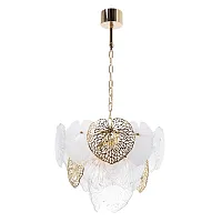 Люстра подвесная Kapri A4078LM-6GO Arte Lamp прозрачная на 6 ламп, основание золотое в стиле современный флористика Люстра подвесная Kapri A4078LM-6GO Arte Lamp прозрачная на 6 ламп, основание золотое в стиле современный флористика