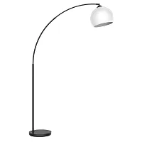 Торшер LSP-0643 Lussole изогнутый белый 1 лампа, основание чёрное в стиле современный
