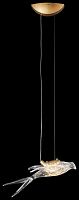 Светильник подвесной LED Viviana WE183.01.503 Wertmark прозрачный 1 лампа, основание медь в стиле арт-деко современный птички
