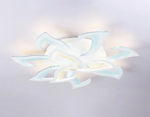 Люстра потолочная LED с пультом FA4473 Ambrella light белая на 1 лампа, основание белое в стиле современный хай-тек с пультом фото 3