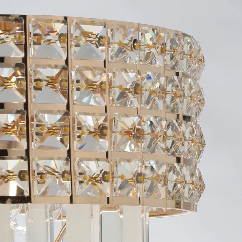 Люстра подвесная Бриз 111013906 DeMarkt прозрачная на 6 ламп, основание золотое в стиле классический  фото 7