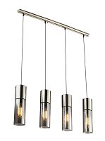 Светильник подвесной Annika 21000-4HN Globo прозрачный серый 4 лампы, основание матовое никель в стиле современный трубочки