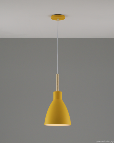Светильник подвесной Toni V10649-1P Moderli бежевый жёлтый 1 лампа, основание жёлтое в стиле современный лофт скандинавский 