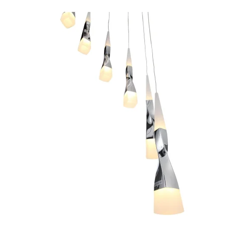 Люстра каскадная LED Bochie SL405.103.10 ST-Luce белая на 10 ламп, основание хром в стиле современный  фото 2