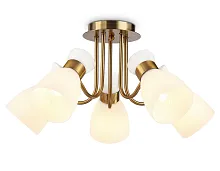 Люстра потолочная TR3218 Ambrella light белая на 5 ламп, основание золотое в стиле модерн классика 