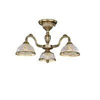 Люстра потолочная  PL 6322/3 Reccagni Angelo белая на 3 лампы, основание золотое в стиле классический 