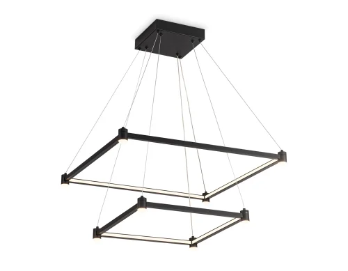 Люстра подвесная LED FL5597 Ambrella light чёрная на 1 лампа, основание чёрное в стиле современный хай-тек квадраты