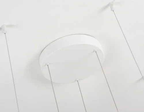 Люстра подвесная LED FL5881 Ambrella light белая на 1 лампа, основание белое в стиле современный хай-тек кольца фото 7