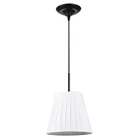 Светильник подвесной MILAZZO LSL-2916-01 Lussole белый 1 лампа, основание коричневое в стиле современный 