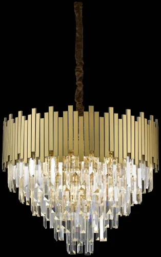 Люстра подвесная Calogera WE137.14.503 Wertmark бронзовая прозрачная на 14 ламп, основание бронзовое в стиле современный 