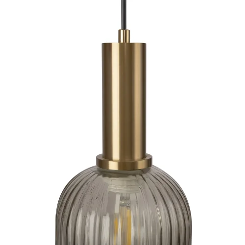 Светильник подвесной Zelma FR8013PL-01AM Freya янтарный 1 лампа, основание латунь в стиле современный выдувное фото 3