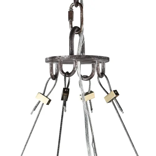 Люстра подвесная лофт LSP-9378 Lussole без плафона на 8 ламп, основание коричневое серое в стиле лофт  фото 5