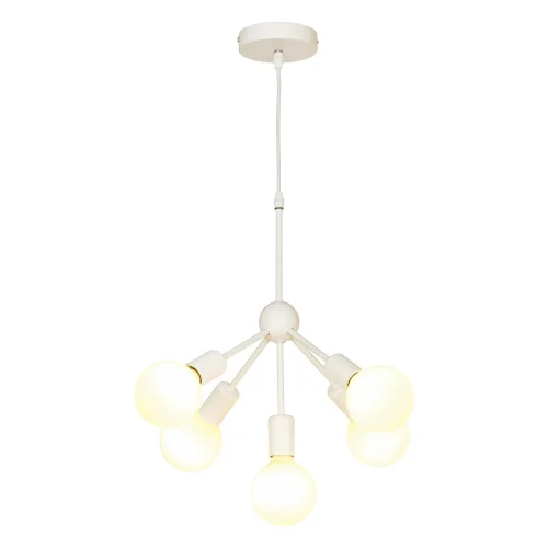 Светильник подвесной Kenner LSP-8268-W Lussole без плафона 5 ламп, основание белое в стиле современный 
