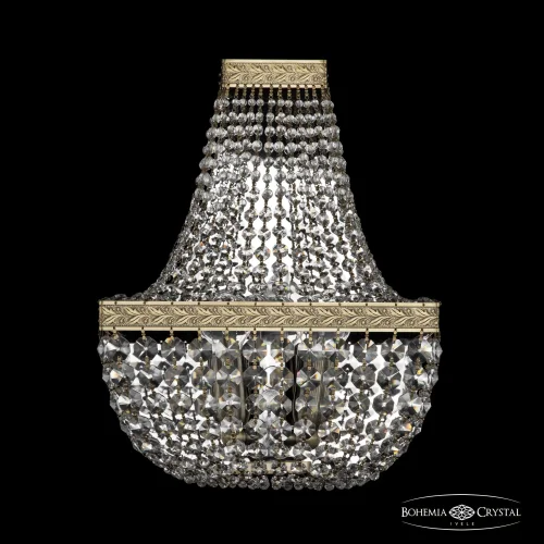 Бра 19112B/H1/25IV Pa Bohemia Ivele Crystal прозрачный на 3 лампы, основание бронзовое патина в стиле классический sp