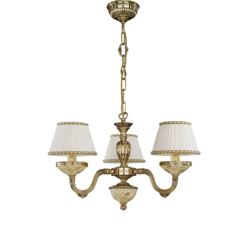 Люстра подвесная  L 6522/3 Reccagni Angelo жёлтая белая на 3 лампы, основание золотое в стиле классический 