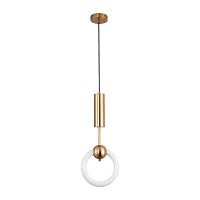 Светильник подвесной Richard V5010-PL Moderli белый 1 лампа, основание латунь в стиле современный 