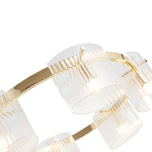 Люстра подвесная ENCANTO SP6 Crystal Lux прозрачная на 6 ламп, основание золотое в стиле современный  фото 4