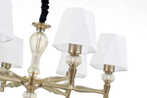 Люстра подвесная 672/6S Brass Escada белая на 6 ламп, основание бронзовое в стиле современный  фото 3